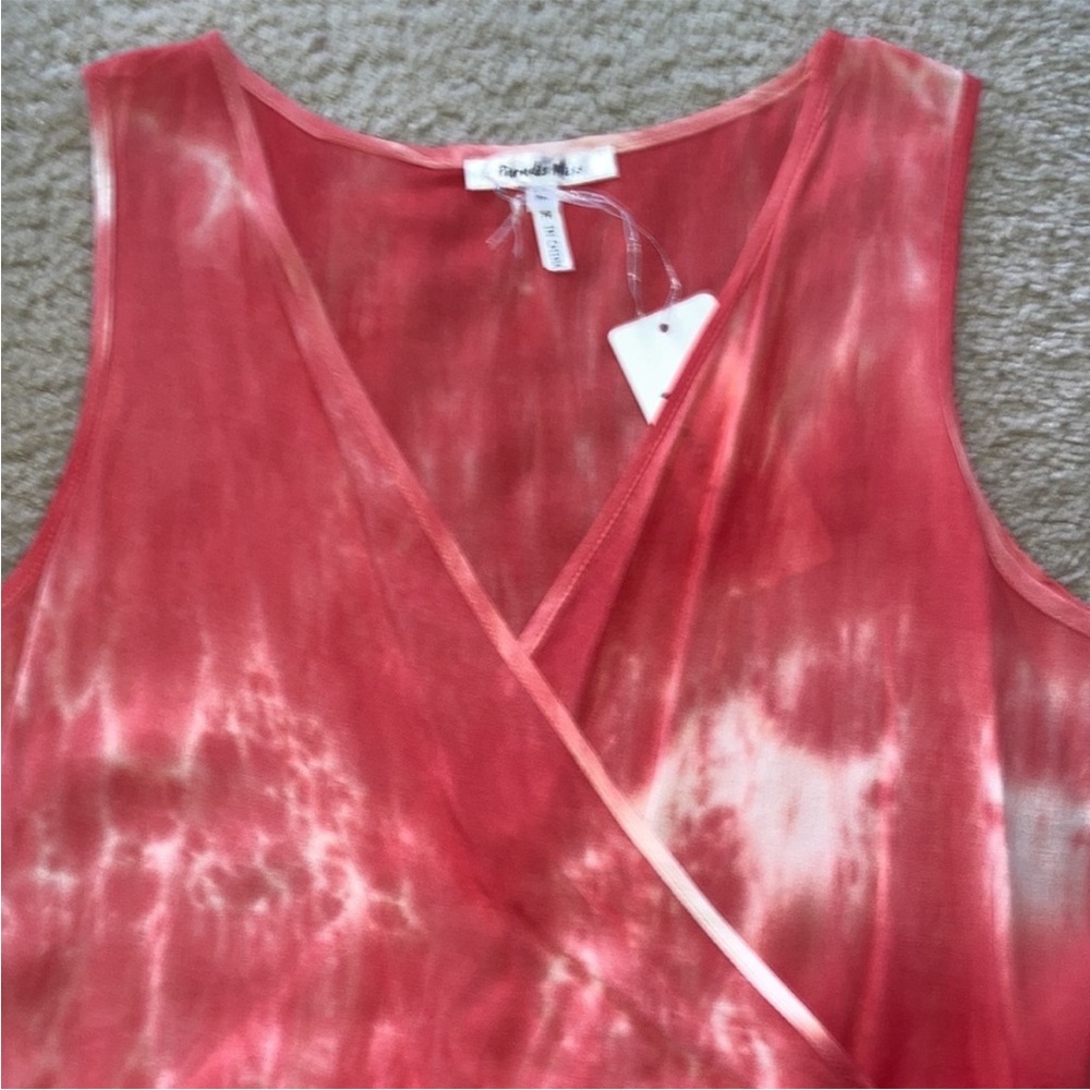 Coral Color Tie Dye Tank - Picture 3 of 7